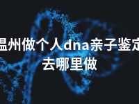 温州做个人dna亲子鉴定去哪里做