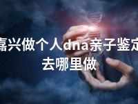 嘉兴做个人dna亲子鉴定去哪里做