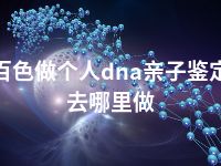 百色做个人dna亲子鉴定去哪里做