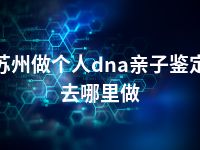 苏州做个人dna亲子鉴定去哪里做