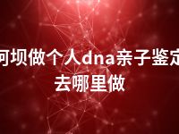 阿坝做个人dna亲子鉴定去哪里做