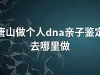 唐山做个人dna亲子鉴定去哪里做