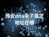 雅安dna亲子鉴定地址在哪