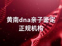 黄南dna亲子鉴定正规机构