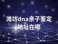 潍坊dna亲子鉴定地址在哪