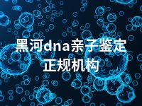 黑河dna亲子鉴定正规机构