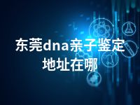 东莞dna亲子鉴定地址在哪