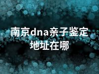 南京dna亲子鉴定地址在哪