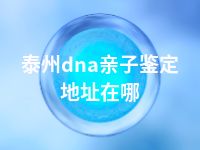 泰州dna亲子鉴定地址在哪