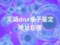 芜湖dna亲子鉴定地址在哪