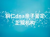 铜仁dna亲子鉴定正规机构