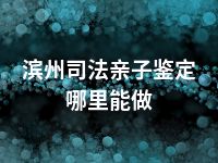 滨州司法亲子鉴定哪里能做