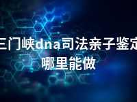 三门峡dna司法亲子鉴定哪里能做