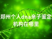 郑州个人dna亲子鉴定机构在哪里