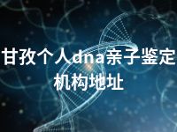 甘孜个人dna亲子鉴定机构地址