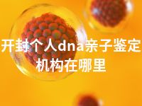 开封个人dna亲子鉴定机构在哪里