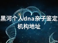 黑河个人dna亲子鉴定机构地址