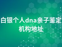 白银个人dna亲子鉴定机构地址