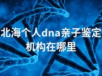 北海个人dna亲子鉴定机构在哪里