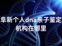 阜新个人dna亲子鉴定机构在哪里