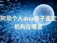 阿坝个人dna亲子鉴定机构在哪里