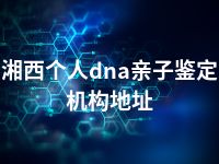 湘西个人dna亲子鉴定机构地址