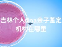 吉林个人dna亲子鉴定机构在哪里