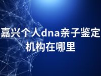 嘉兴个人dna亲子鉴定机构在哪里