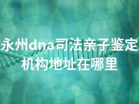 永州dna司法亲子鉴定机构地址在哪里