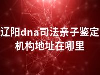 辽阳dna司法亲子鉴定机构地址在哪里