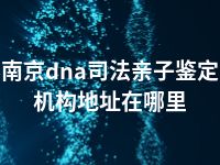 南京dna司法亲子鉴定机构地址在哪里