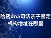 哈密dna司法亲子鉴定机构地址在哪里