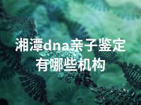 湘潭dna亲子鉴定有哪些机构