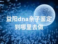 益阳dna亲子鉴定到哪里去做