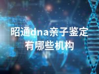 昭通dna亲子鉴定有哪些机构