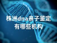 株洲dna亲子鉴定有哪些机构