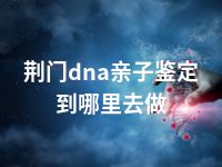 荆门dna亲子鉴定到哪里去做