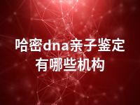 哈密dna亲子鉴定有哪些机构