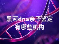 黑河dna亲子鉴定有哪些机构