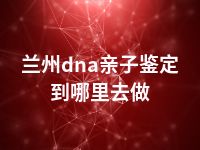 兰州dna亲子鉴定到哪里去做