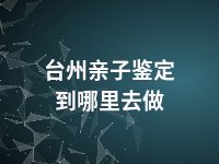 台州亲子鉴定到哪里去做