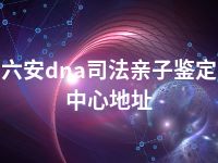 六安dna司法亲子鉴定中心地址