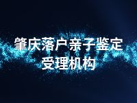 肇庆落户亲子鉴定受理机构