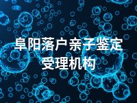 阜阳落户亲子鉴定受理机构