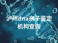 泸州dna亲子鉴定机构查询