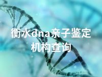 衡水dna亲子鉴定机构查询