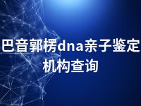 巴音郭楞dna亲子鉴定机构查询