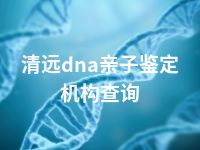 清远dna亲子鉴定机构查询