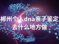 郴州个人dna亲子鉴定去什么地方做