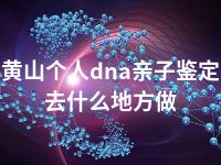 黄山个人dna亲子鉴定去什么地方做